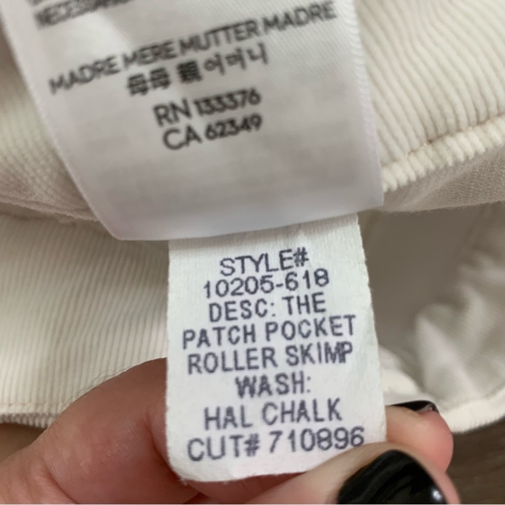 Mother the patch pocket roller skimp corduroy flare jeans 27 NWT - Picture 13 of 14